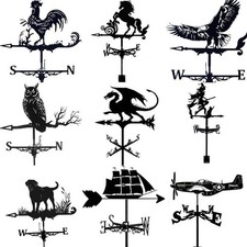 Black metal weather vane - black,