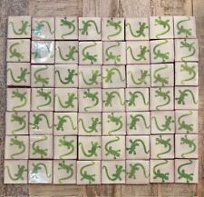 56 Ceramic Mexican Tiles Seconds/damaged SMALL SIZE 5 x 5 cms SET LIZARDS