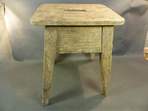 Old wooden country stool plant - old,