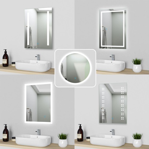 Led cloakroom bathroom mirror - led,