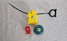 ROCK LEONE HASBRO METAL FUSION BEYBLADE SPINNER,LAUNCHER & RIP CORD LOT 2 RARE