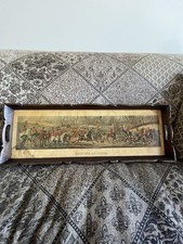 Antique Drinks Tray, Hunting Scene, etching by Henry Thomas Alken (1785-1851)