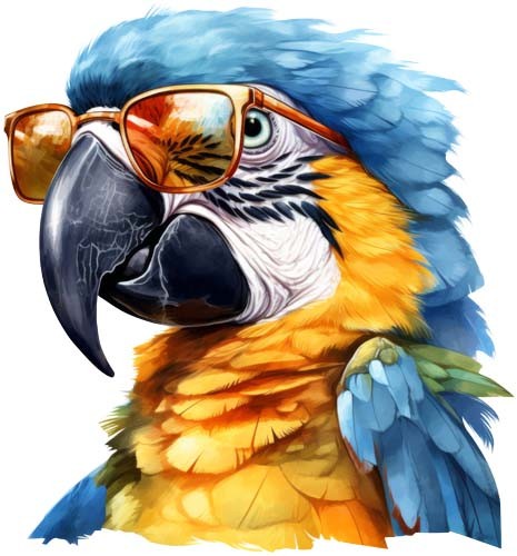 Blue gold macaw parrot - gold,