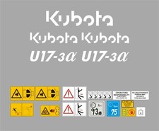 Kubota U17-3a Mini Digger Decal Set 