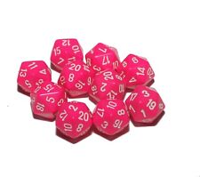 Poly Dice - Pink D20 x10, 20 Sided Dice 1-20