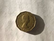 1959 ELIZABETH II BRASS THREE PENCE Combine shipping and Real Pictures
