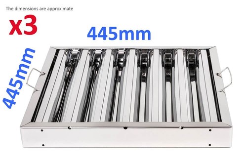 Canopy grease baffle filter - 3x,