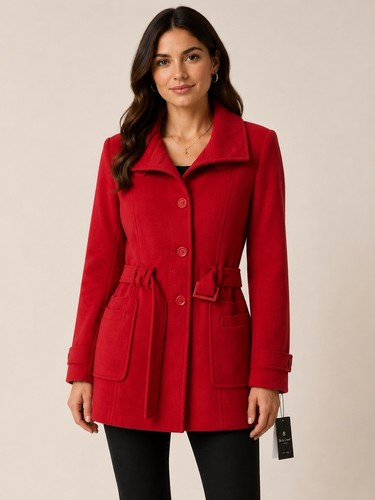 Crème red belted - crème, wool
