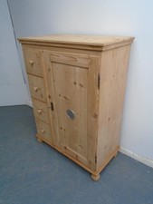 A Victorian Antique/Old Pine Mint Clean 4 Drawer Food Cupboard to Wax/Paint