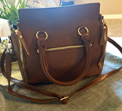 Brown satchel top handle - satchel,