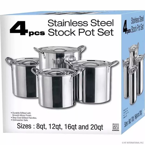 4pc large stainless - 4pc, steel