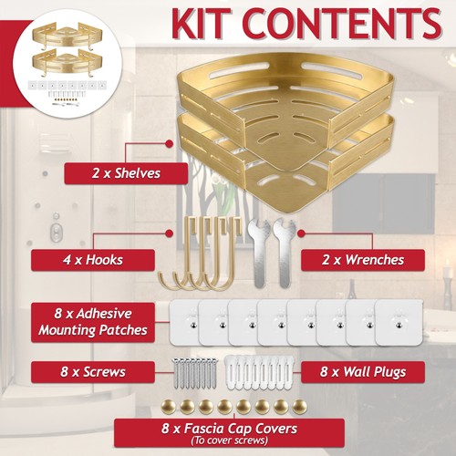 Shower corner shelf storage - shower,