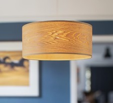50cm Natural Wooden Ceiling Pendant Lampshade in Ash Bamboo Oak Veneer Colour