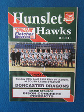 Hunslet Hawks v Doncaster Dragons Rugby League Programme 27/4/97