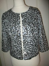 PER UNA SPEZIALE SIZE 18 WOMENS SILVER& BLACK SEQUINNED EVENING JACKET