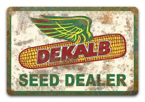 Dekalb seed dealer tin sign - dekalb,