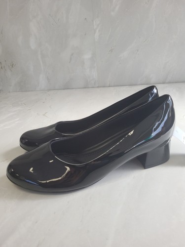 Pavers black patent low block - black,