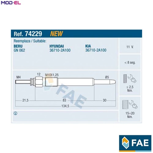 Glow plug 74229 - glow, for