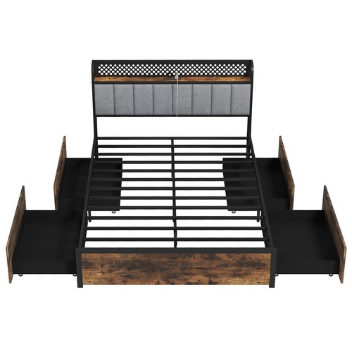 King bed platform - bed, led