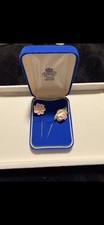Vintage Aynsley Fine Bone China Flower Pin Brooches x2 with box 