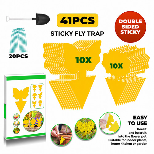 41pcs yellow fly sticky insect - 41pcs,