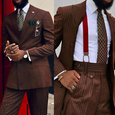 Striped Men Suits Double