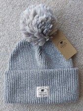 SATILA of Sweden 80% Lambswool Grey Melange Bobble Beanie Hat Toque Pompom