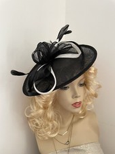 Fascinator Black White Wedding