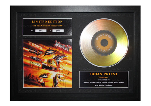 Judas priest signed gold disc - judas,