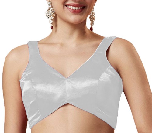 Satin blouse saree sleeveless - blouse,