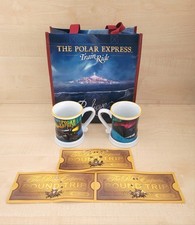 Polar Express Mugs & Tote Bag + 3 Train Tickets Christmas Gift