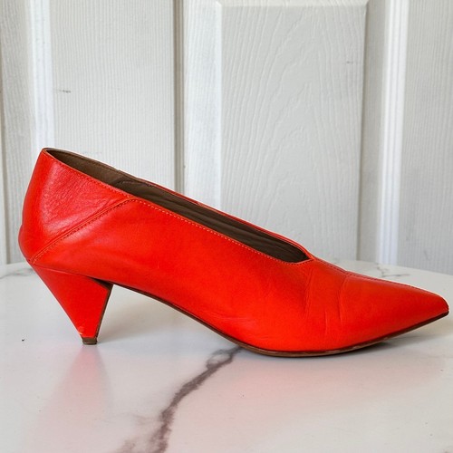 Alumnae orange leather kitten - orange,