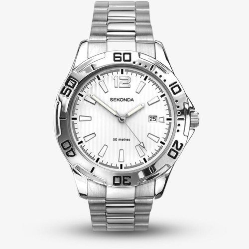 Sekonda stainless steel gents - stainless,