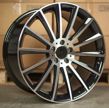 19" MERCEDES CLA GLA GLB GLOSS BLACK/POLISHED TWIST DESIGN 8J ALLOY WHEELS X4