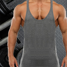 PLAIN MENS GYM VEST STRINGER