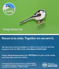 RSPB Pin Badge long-tailed tit