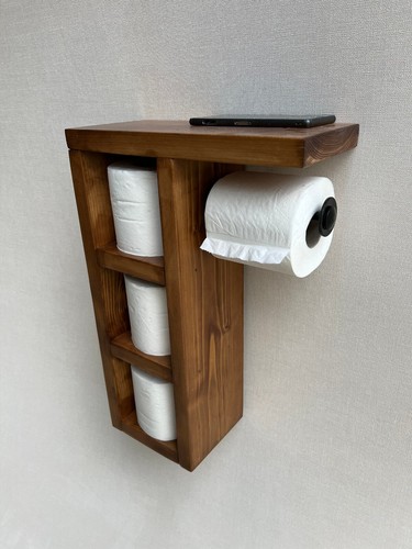 Rustic wood toilet roll paper - wood,