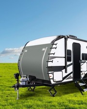 SUPAREE Caravan Towing Cover Front Protector Waterproof 7.1x6ft w/ LED Lights