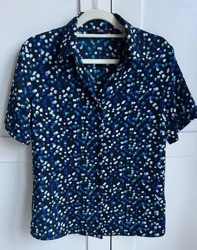 Simon jersey blouse blue - blouse, print