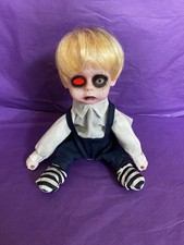 Haunted Zombie Dead Boy Animated Sitting Light Up Doll Halloween Decoration Prop