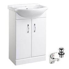White 550mm Two Door Bathroom
