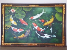 KOI PAINTING on Canvas Framed