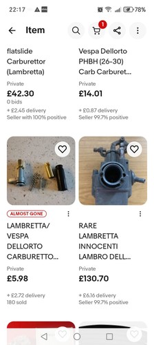 Lambretta 150cc carb - lambretta, manifold