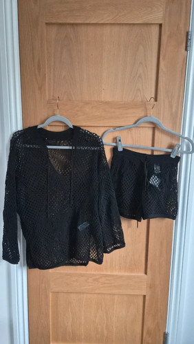 Zara black knit cotton blend
