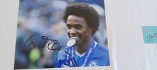 WILLIAN - CHELSEA - HAND SIGNED PHOTO WITH PREMIER LEAGUE MEDAL WITH PROOF 