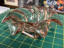 Pink Pressed Glass Art Deco Bon Bon Bowl For Sweets Maybe?