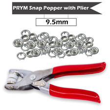 PRYM Prong Snap Poppers Fasteners Buttons Press Studs + Plier Tool Kit 9.5mm