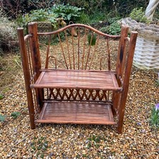 Antique Chinoiserie Faux Bamboo Folding Desk Top Wall Display Shelf Unit