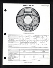 DIAMOND REO TRUCKS FRONT & REAR BRAKES SPECIFICATIONS 5 PAGES JUNE 1968