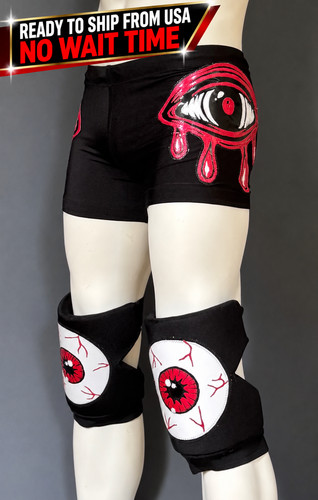 Pro wrestling trunks knee - wrestling, &